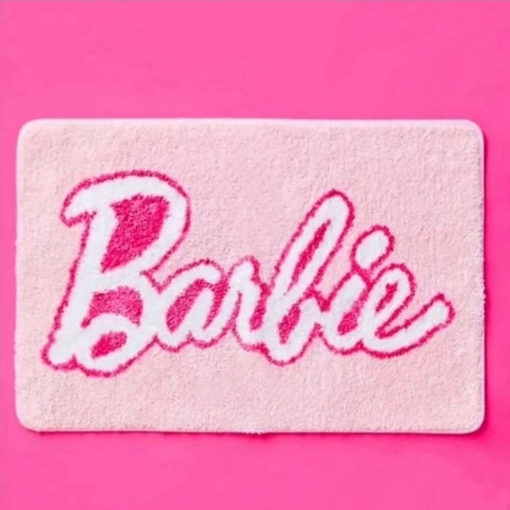 Barbie Plush Bath Mat Pink Rug 19.5" x 29.5" NWT